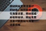 揭秘网站免费流量IP的秘密，如何低成本吸引海量访客，揭秘低成本吸粉秘诀，网站免费流量IP的奥秘与海量访客攻略