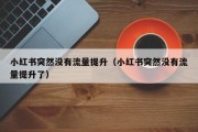 小红书突然没有流量提升（小红书突然没有流量提升了）