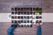 在竞争激烈的互联网世界中提升网站排名，实用的策略与技巧，提升互联网网站排名，实用策略与技巧分享