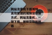 网站流量机下载视频，高效便捷的视频获取新方式，网站流量机，一键下载，视频获取新利器