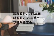 润和软件：7月28日将召开2025年第二次临时股东会