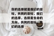 你的选择就是我们的目标，共同的目标，我们的选择，选择是生命的方向，共同的目标，我们的选择