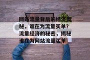 网站流量背后的经济奥秘，谁在为流量买单？流量经济的秘密，揭秘谁在为网站流量买单