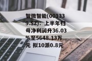 智微智能(001339.SZ)：上半年归母净利润升36.03%至5648.13万元 拟10派0.8元