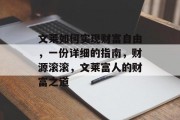 文莱如何实现财富自由，一份详细的指南，财源滚滚，文莱富人的财富之道