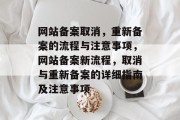 网站备案取消，重新备案的流程与注意事项，网站备案新流程，取消与重新备案的详细指南及注意事项