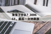 发生了什么？300668，最后一分钟飙涨