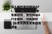 深入解析微信网站API，功能、应用与未来发展趋势，微信网站API全解析，功能解析、应用实例及未来趋势洞察