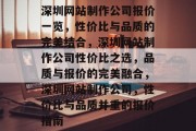 深圳网站制作公司报价一览，性价比与品质的完美结合，深圳网站制作公司性价比之选，品质与报价的完美融合，深圳网站制作公司，性价比与品质并重的报价指南