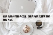 社交电商如何提升流量（社交电商流量获取的典型方式）