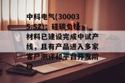 中科电气(300035.SZ)：硅碳负极材料已建设完成中试产线，且有产品进入多家客户测评和平台开发阶段