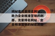 揭秘查流量排名网站，助力企业精准营销的利器，流量排名网站，企业精准营销的秘密武器