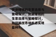 快速赚钱的生意选择与策略探讨,快速赚钱的生意选择与策略探讨,如何抓住市场机遇实现盈利?