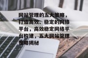 网站管理的五大策略，打造高效、稳定的网络平台，高效稳定网络平台构建，五大网站管理策略揭秘
