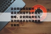 企业网站类型解析，打造高效网络平台的五大策略，企业网站类型与高效网络平台构建策略全解析