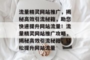 流量精灵网站推广，揭秘高效引流秘籍，助您快速提升网站流量！流量精灵网站推广攻略，揭秘高效引流秘籍，轻松提升网站流量
