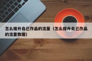 怎么提升自已作品的流量（怎么提升自已作品的流量数据）