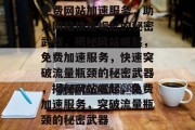 免费网站加速服务，助力网站快速崛起的秘密武器，揭秘网站崛起，免费加速服务，快速突破流量瓶颈的秘密武器，揭秘网站崛起，免费加速服务，突破流量瓶颈的秘密武器