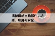 揭秘网站电脑插件，功能、应用与安全