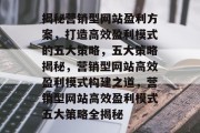揭秘营销型网站盈利方案，打造高效盈利模式的五大策略，五大策略揭秘，营销型网站高效盈利模式构建之道，营销型网站高效盈利模式五大策略全揭秘