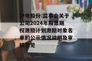 沪电股份:监事会关于公司2024年股票期权激励计划激励对象名单的公示情况说明及审核意见