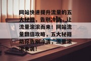 网站快速提升流量的五大秘籍，告别冷清，让流量滚滚而来！网站流量翻倍攻略，五大秘籍助你告别冷清，流量滚滚来袭！