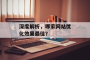 深度解析，哪家网站优化效果最佳？