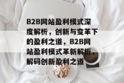B2B网站盈利模式深度解析，创新与变革下的盈利之道，B2B网站盈利模式革新解析，解码创新盈利之道