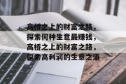 高桥之上的财富之路，探索何种生意最赚钱，高桥之上的财富之路，探索高利润的生意之道