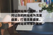 流量网站推广策略，如何让你的网站成为流量盛宴，打造流量盛宴，揭秘网站高效推广策略