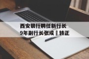 西安银行聘任新行长 9年副行长张成喆转正