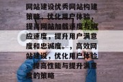网站建设优秀网站构建策略，优化用户体验，提高网站加载速度与响应速度，提升用户满意度和忠诚度。，高效网站建设，优化用户体验、提高性能与提升满意度的策略