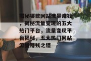 揭秘哪些网站流量赚钱，揭秘流量变现的五大热门平台，流量变现平台揭秘，五大热门网站流量赚钱之道