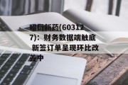 昭衍新药(603127)：财务数据端触底 新签订单呈现环比改善中