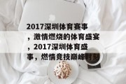 2017深圳体育赛事，激情燃烧的体育盛宴，2017深圳体育盛事，燃情竞技巅峰时刻