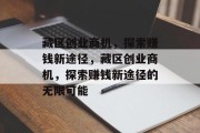 藏区创业商机，探索赚钱新途径，藏区创业商机，探索赚钱新途径的无限可能