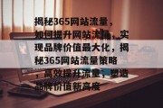 揭秘365网站流量，如何提升网站流量，实现品牌价值最大化，揭秘365网站流量策略，高效提升流量，塑造品牌价值新高度