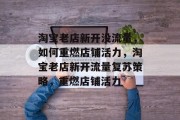 淘宝老店新开没流量，如何重燃店铺活力，淘宝老店新开流量复苏策略，重燃店铺活力