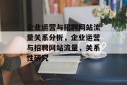 企业运营与招聘网站流量关系分析，企业运营与招聘网站流量，关系性研究