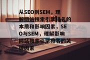 从SEO到SEM，理解网站搜索引擎排名的本质和影响因素，SEO与SEM，理解影响网站搜索引擎排名的关键因素