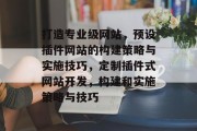打造专业级网站，预设插件网站的构建策略与实施技巧，定制插件式网站开发，构建和实施策略与技巧