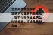 企业网站类型解析，构建数字化品牌的新维度，数字化时代企业网站构建策略，打造品牌新高度