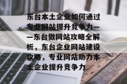 东台本土企业如何通过专业网站提升竞争力——东台做网站攻略全解析，东台企业网站建设攻略，专业网站助力本土企业提升竞争力