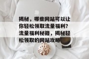 揭秘，哪些网站可以让你轻松领取流量福利？流量福利秘籍，揭秘轻松领取的网站攻略