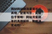 揭秘网站刷流量背后的真相，管用与否，关键在于策略！网站流量刷单的真相解析，策略决定成败！