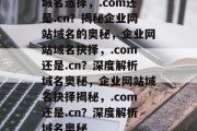域名选择，.com还是.cn？揭秘企业网站域名的奥秘，企业网站域名抉择，.com还是.cn？深度解析域名奥秘，企业网站域名抉择揭秘，.com还是.cn？深度解析域名奥秘