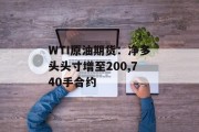 WTI原油期货：净多头头寸增至200,740手合约