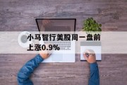 小马智行美股周一盘前上涨0.9%