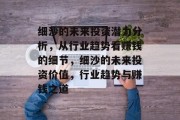 细沙的未来投资潜力分析,从行业趋势看赚钱的细节,细沙的未来投资价值,行业趋势与赚钱之道 细沙的未来投资潜力分析,从行业趋势看赚钱的细节,细沙的未来投资价值,行业趋势与赚钱之道