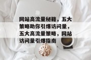 网站高流量秘籍，五大策略助你引爆访问量，五大高流量策略，网站访问量引爆指南
